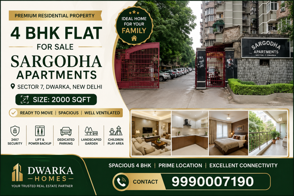 4 bhk flat for sale Sargodha Apartment Dwarka 